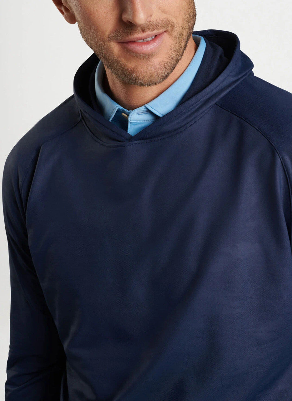 Peter Millar Pine Camo Performance Hoodie: Navy