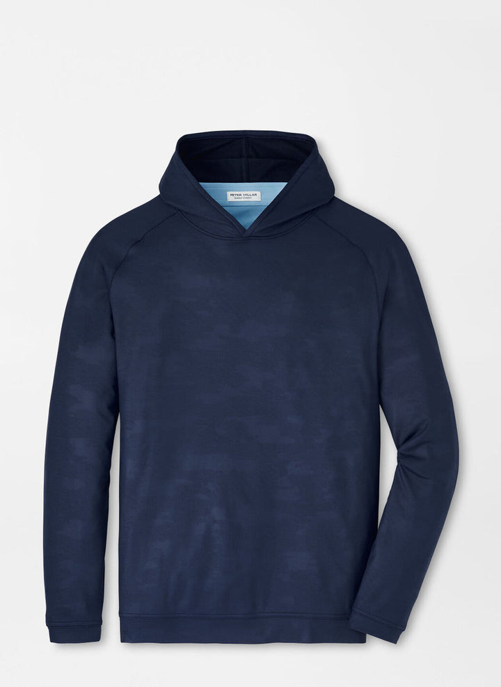 Peter Millar Pine Camo Performance Hoodie: Navy