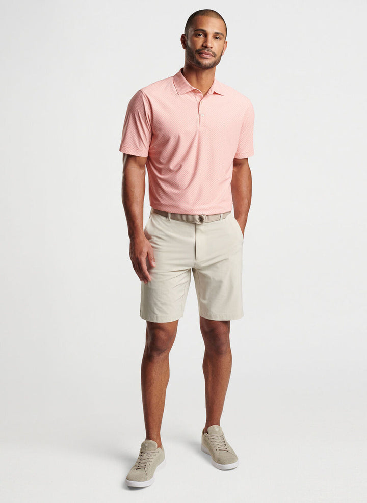 Peter Millar Quadratic Performance Mesh Polo: Grapefruit