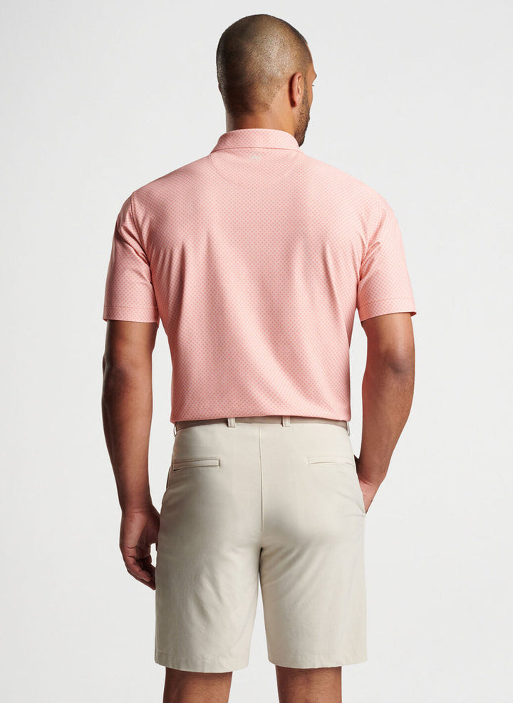 Peter Millar Quadratic Performance Mesh Polo: Grapefruit