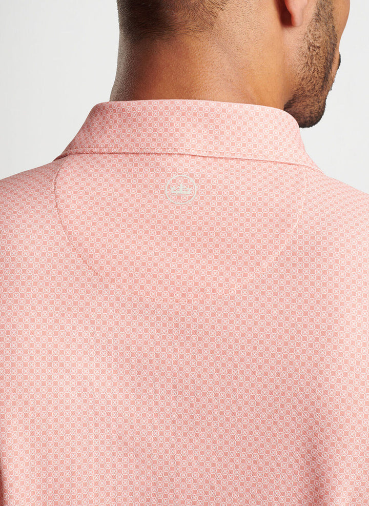 Peter Millar Quadratic Performance Mesh Polo: Grapefruit