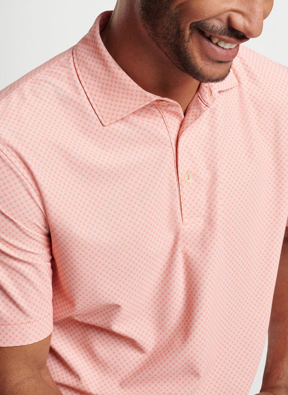 Peter Millar Quadratic Performance Mesh Polo: Grapefruit