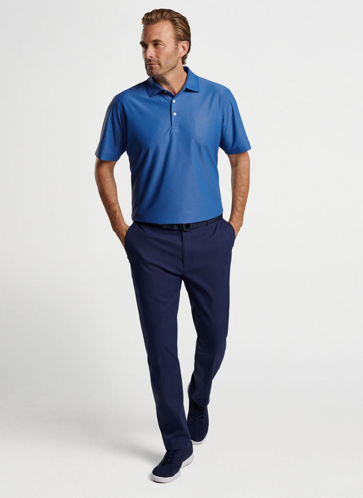 Peter Millar Cumberland Geo Performance Mesh Polo: Sport Navy