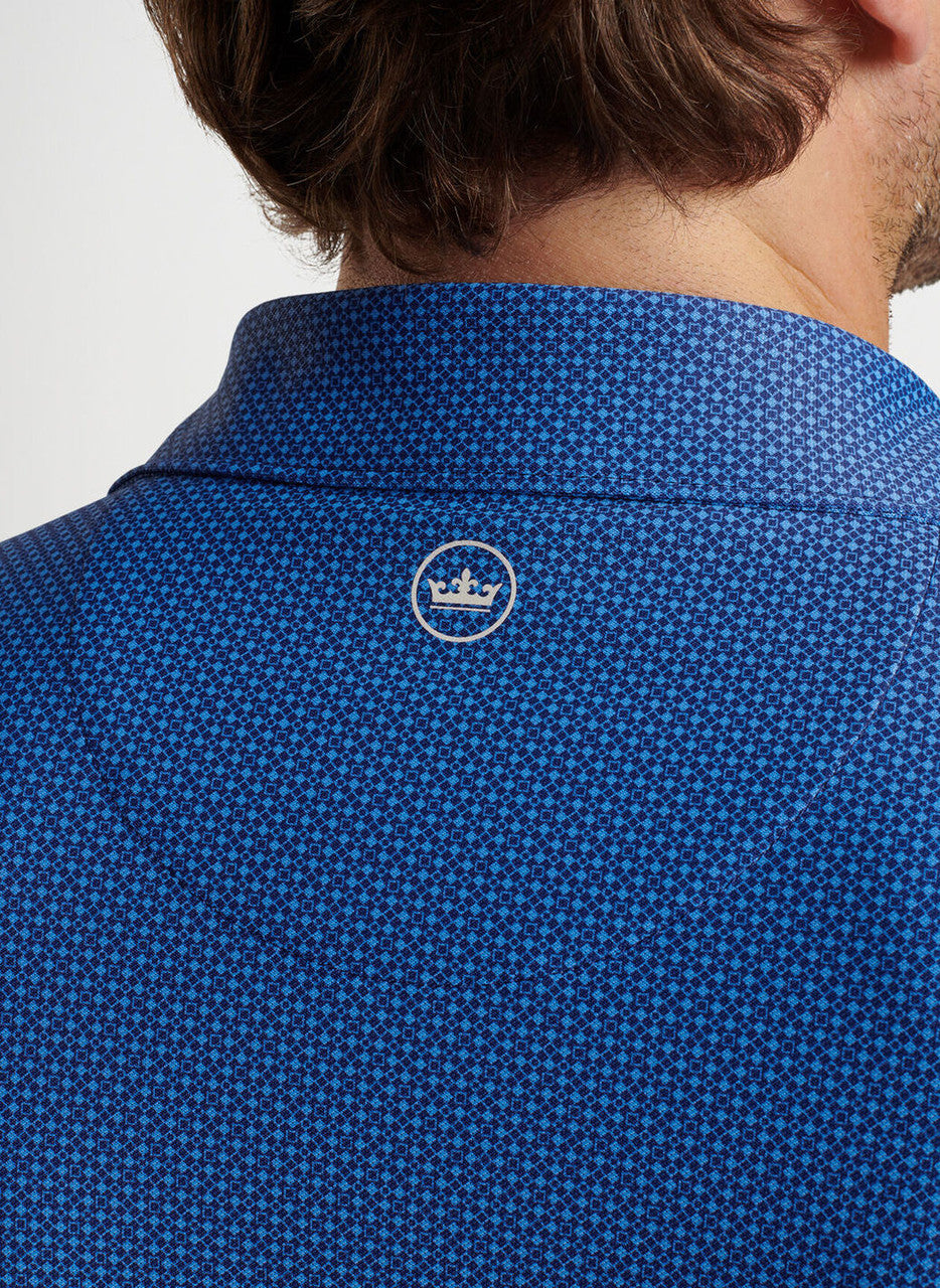 Peter Millar Cumberland Geo Performance Mesh Polo: Sport Navy