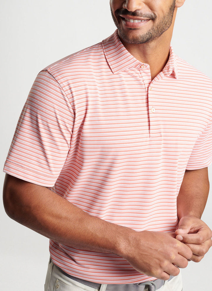 Peter Millar Dellroy Performance Mesh Polo: Grapefruit