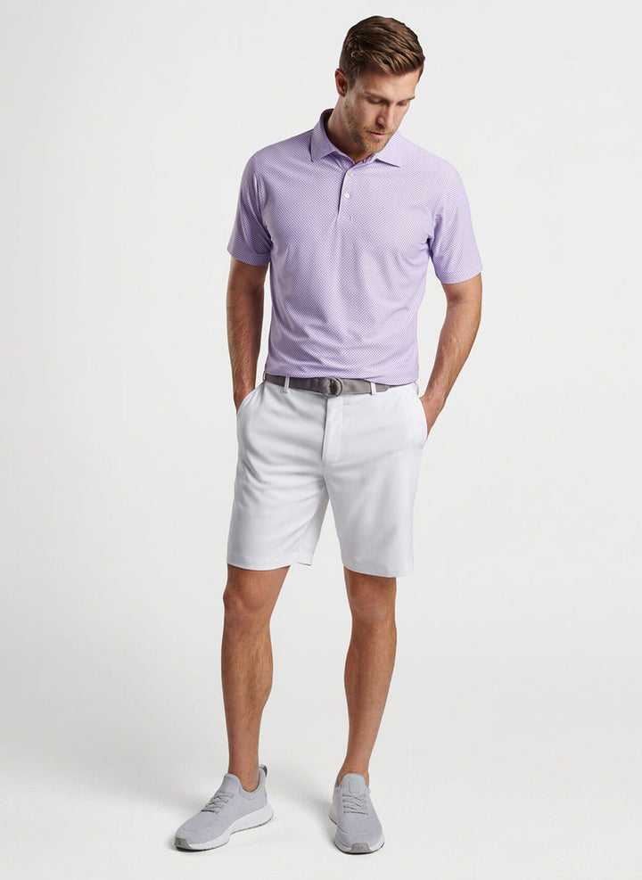 Peter Millar Orbital Geo Performance Mesh Polo: Petal Purple