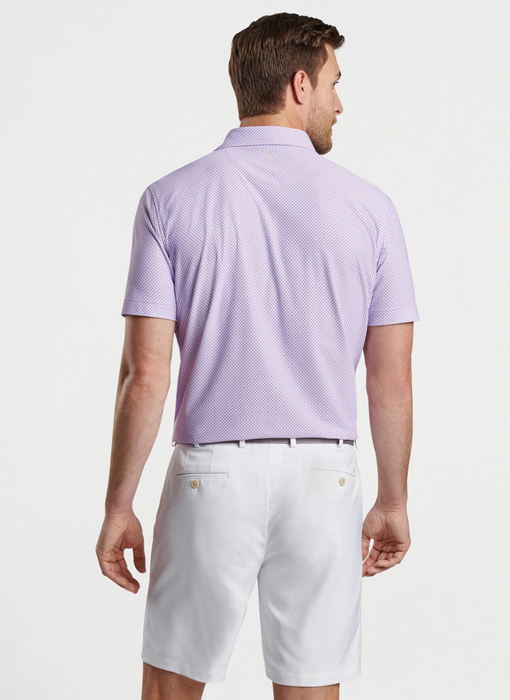 Peter Millar Orbital Geo Performance Mesh Polo: Petal Purple