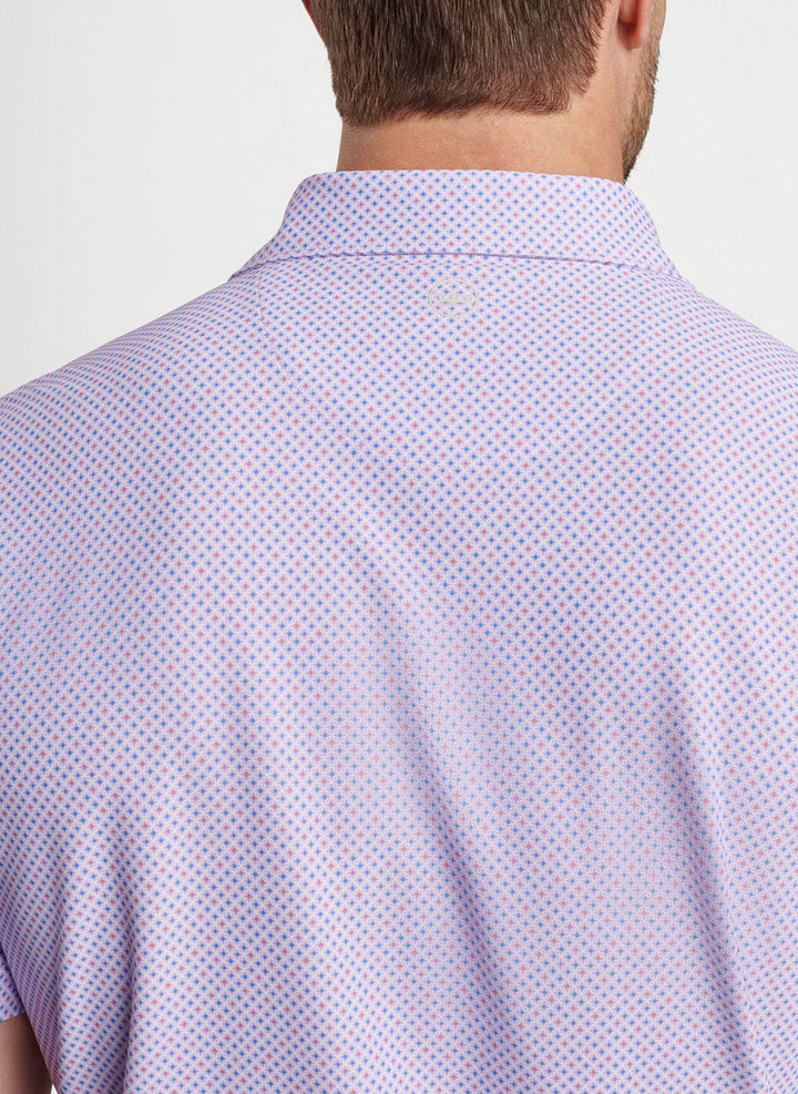 Peter Millar Orbital Geo Performance Mesh Polo: Petal Purple