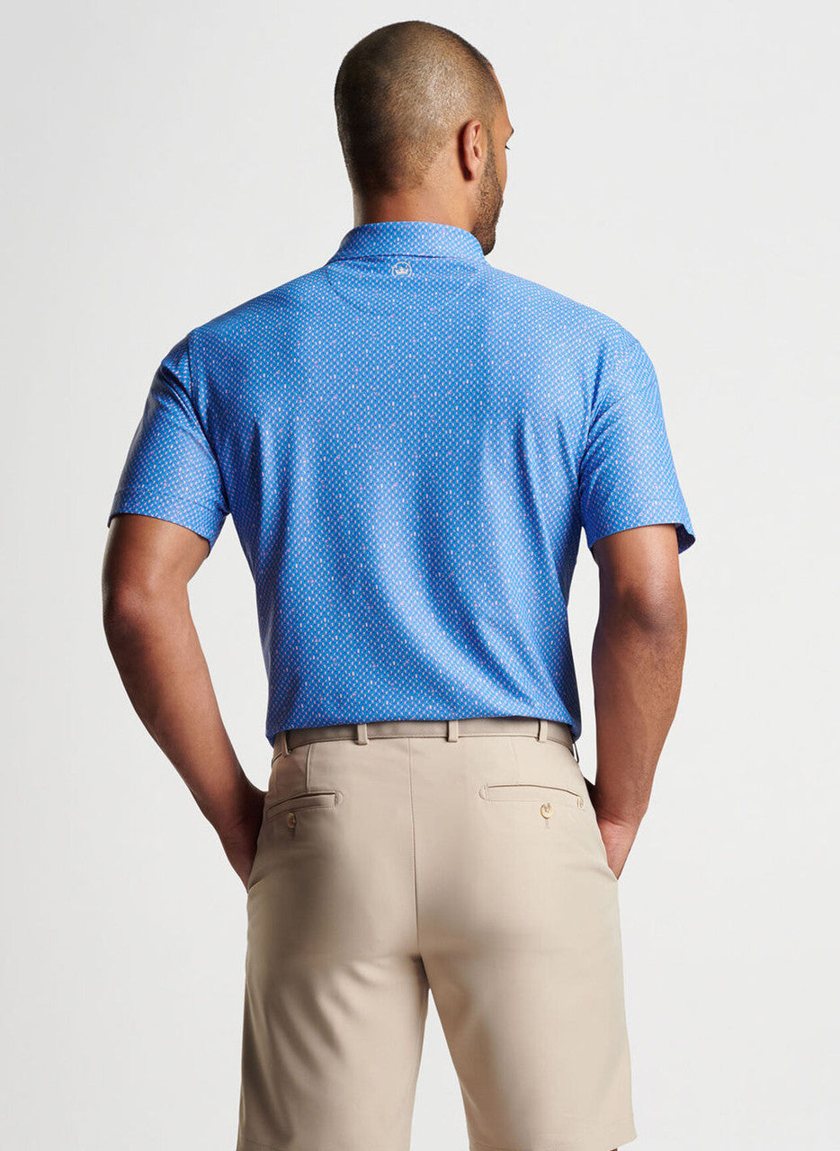 Peter Millar Irish Coffee Performance Mesh Polo: Liberty Blue