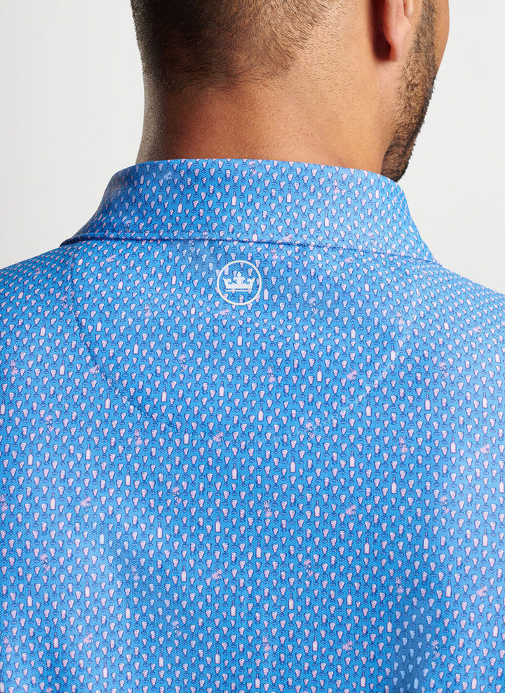 Peter Millar Irish Coffee Performance Mesh Polo: Liberty Blue