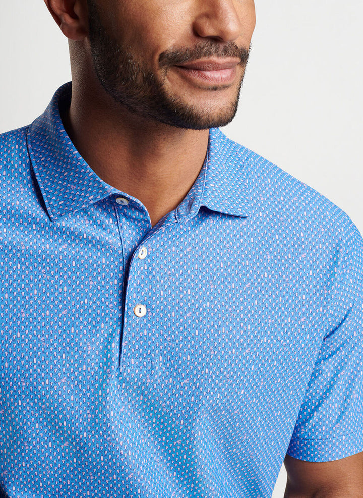 Peter Millar Irish Coffee Performance Mesh Polo: Liberty Blue