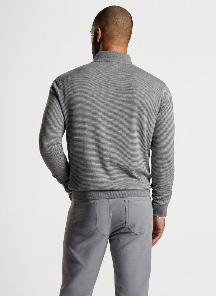 Peter Millar Canton Stripe Quarter Zip Sweater: Iron