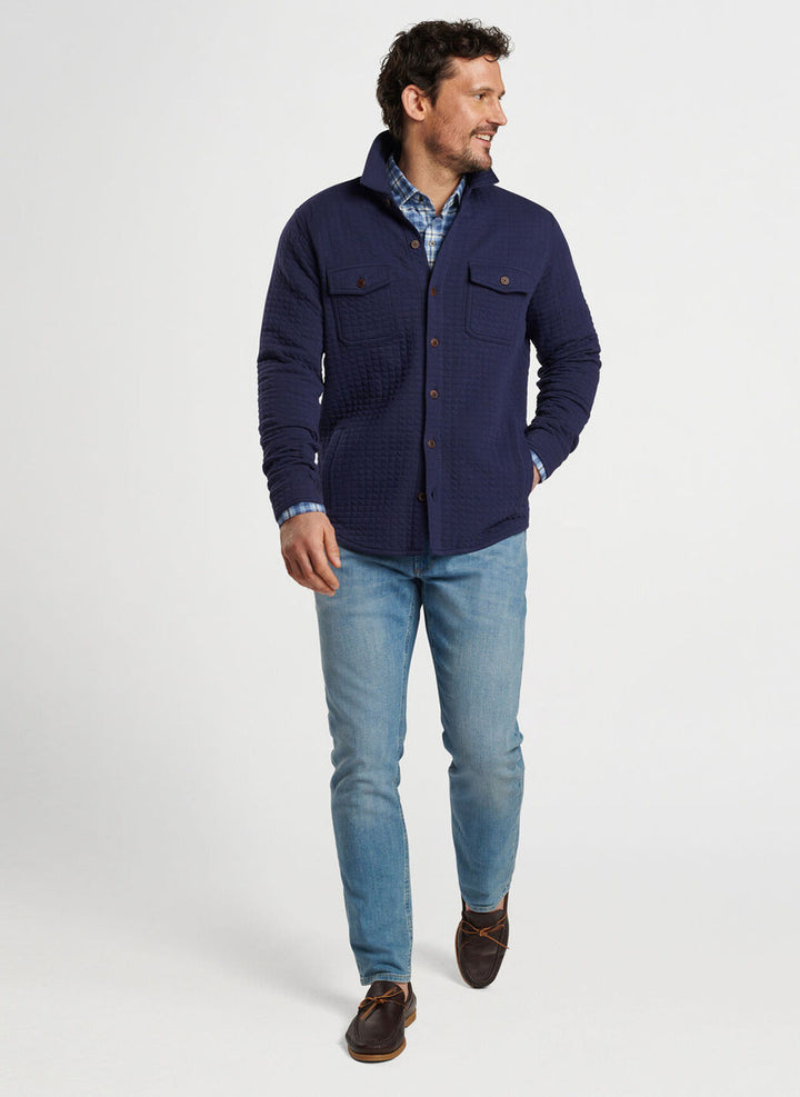 Peter Millar Quad Quilted Knit Jacket: Navy