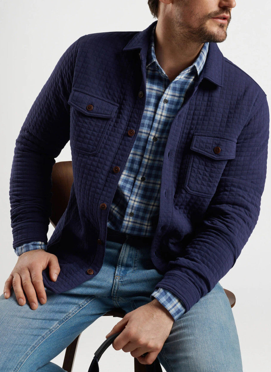 Peter Millar Quad Quilted Knit Jacket: Navy