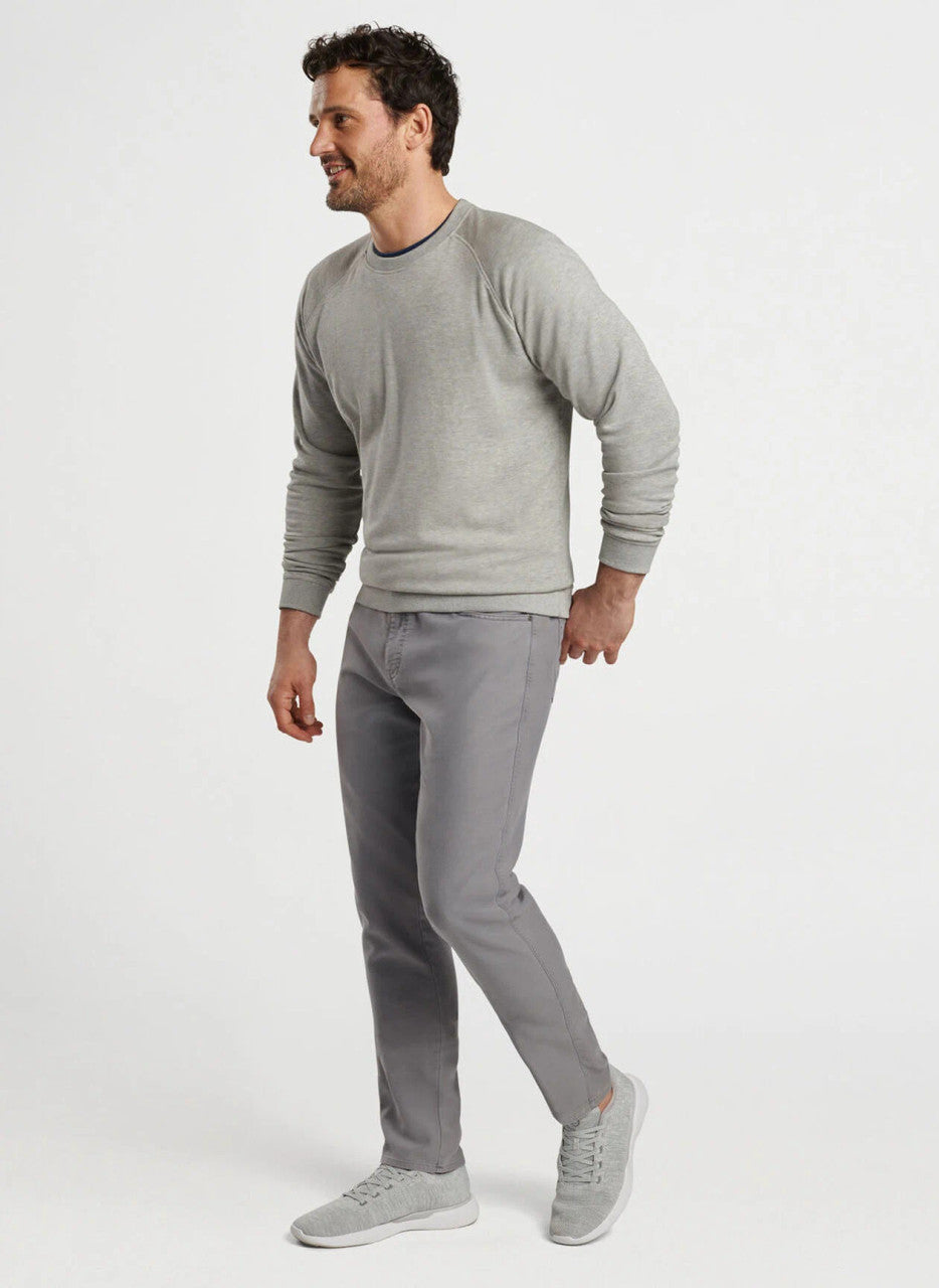 Peter Millar Crown Comfort Knit Crew: Light Grey