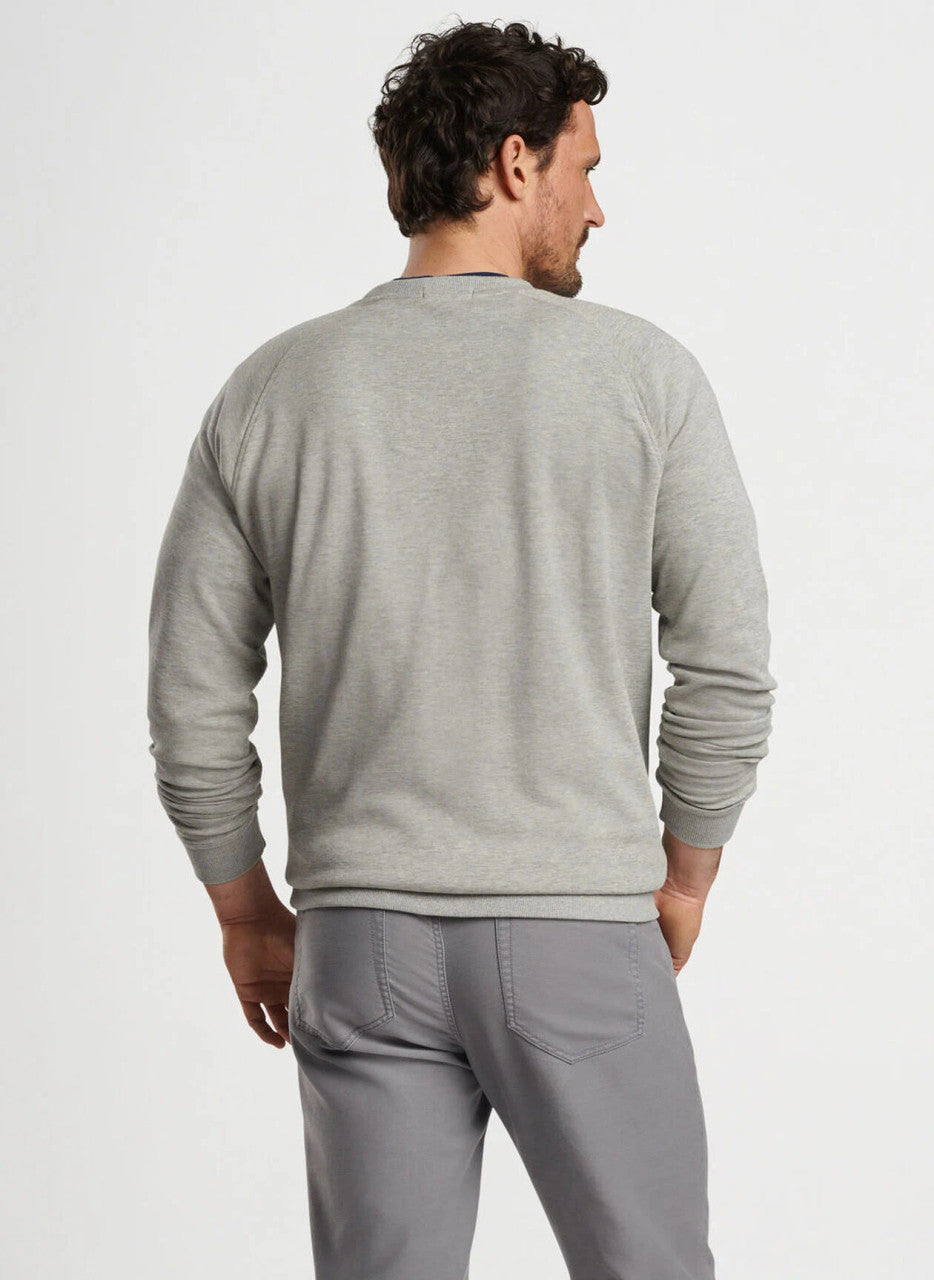 Peter Millar Crown Comfort Knit Crew: Light Grey