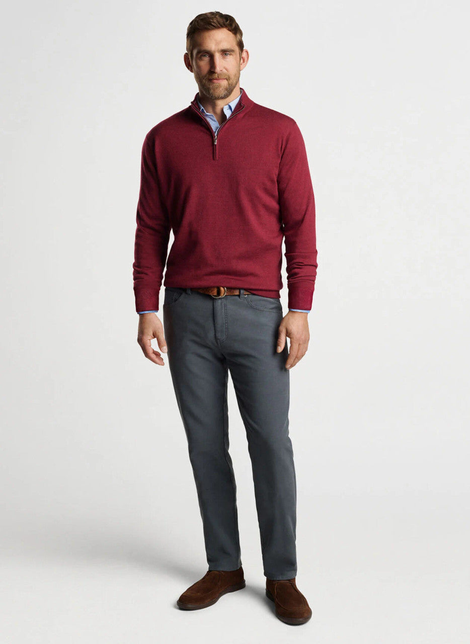 Peter Millar Autumn Crest Quarter-Zip: Celosia Red