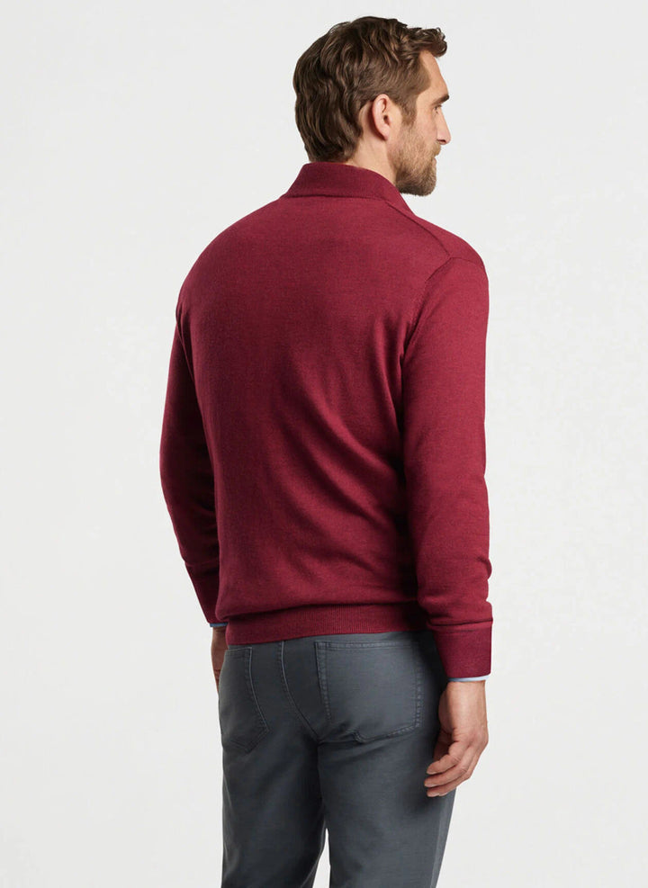 Peter Millar Autumn Crest Quarter-Zip: Celosia Red