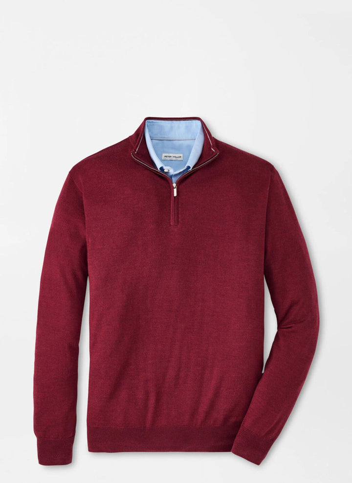 Peter Millar Autumn Crest Quarter-Zip: Celosia Red