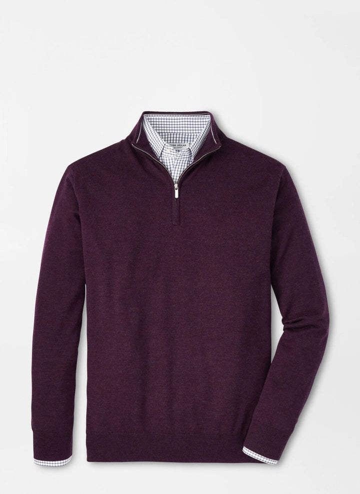 Peter Millar Autumn Crest Quarter-Zip: Dark Plum