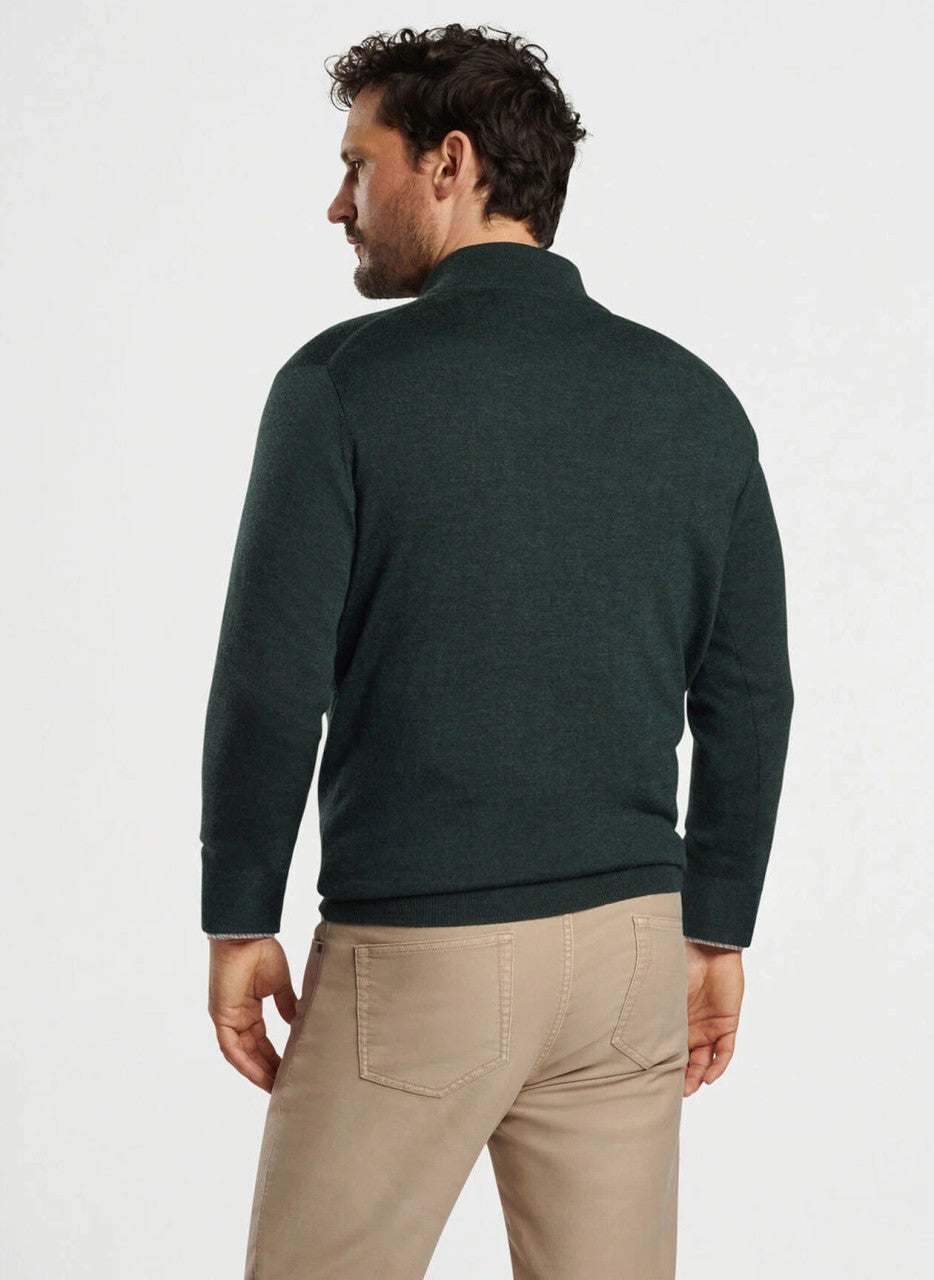 Peter Millar Autumn Crest Suede Trim Quarter-Zip: Lacinato