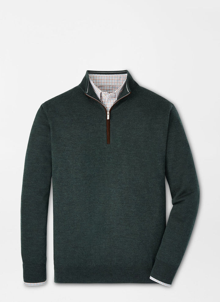 Peter Millar Autumn Crest Suede Trim Quarter-Zip: Lacinato