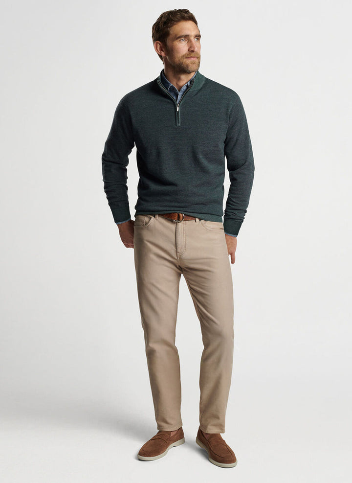 Peter Millar Breaker Birdseye Quarter-Zip: Balsam