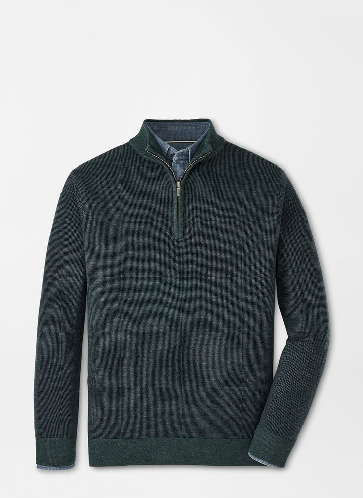 Peter Millar Breaker Birdseye Quarter-Zip: Balsam