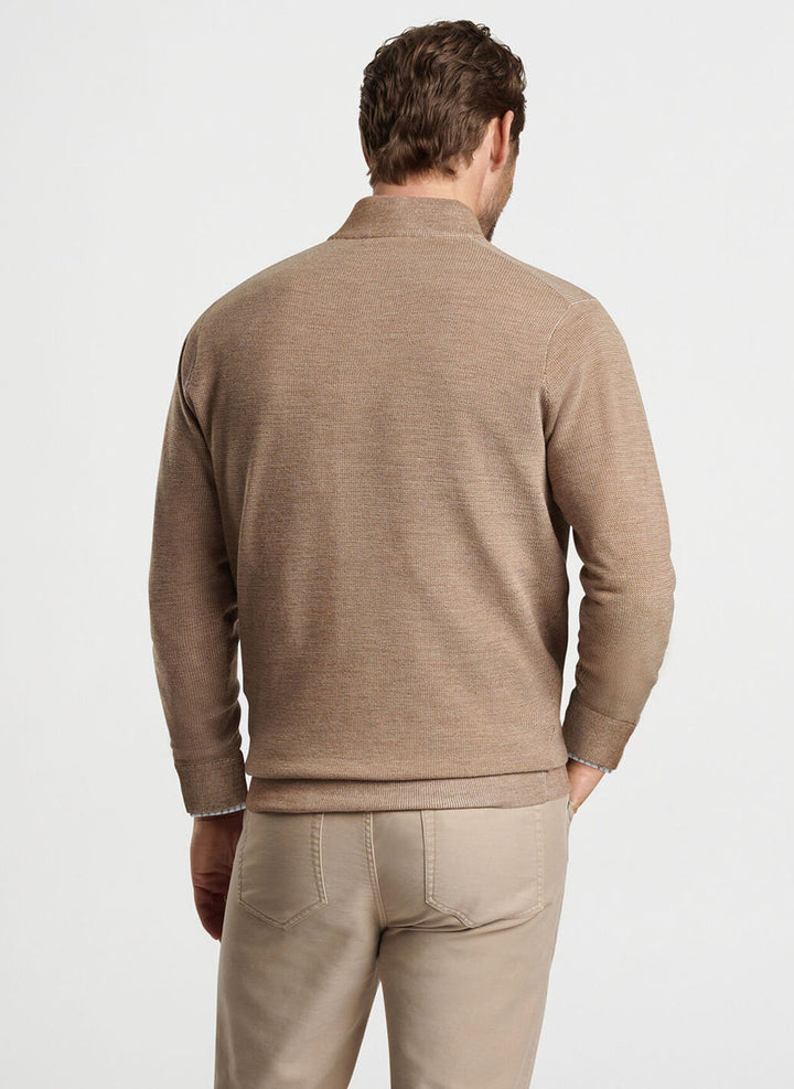 Peter Millar Breaker Birdseye Quarter-Zip: Irish Cream