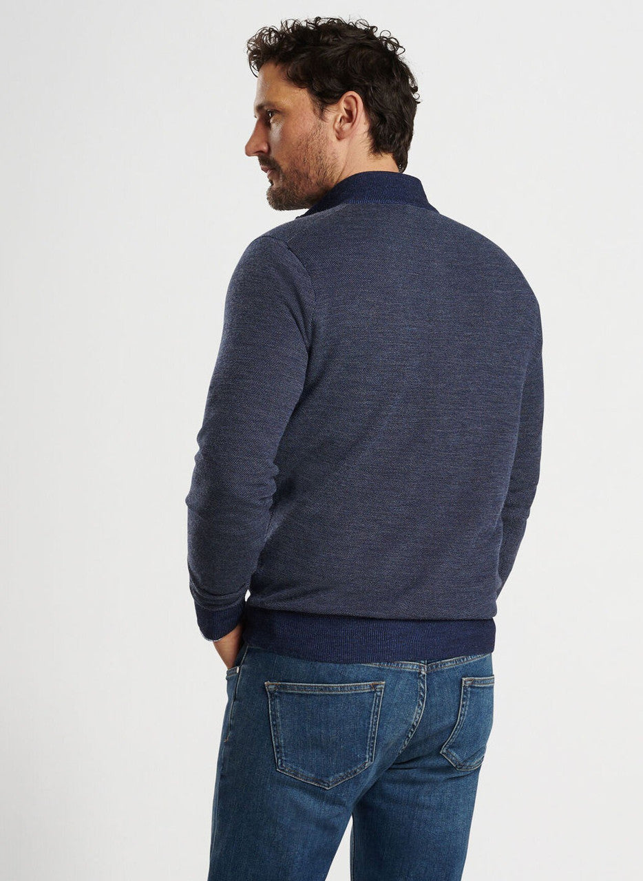 Peter Millar Breaker Birdseye Quarter-Zip: Navy