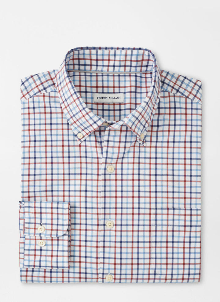 Peter Millar Calgary Crown Lite Cotton-Stretch Sport Shirt: Burnt Orange