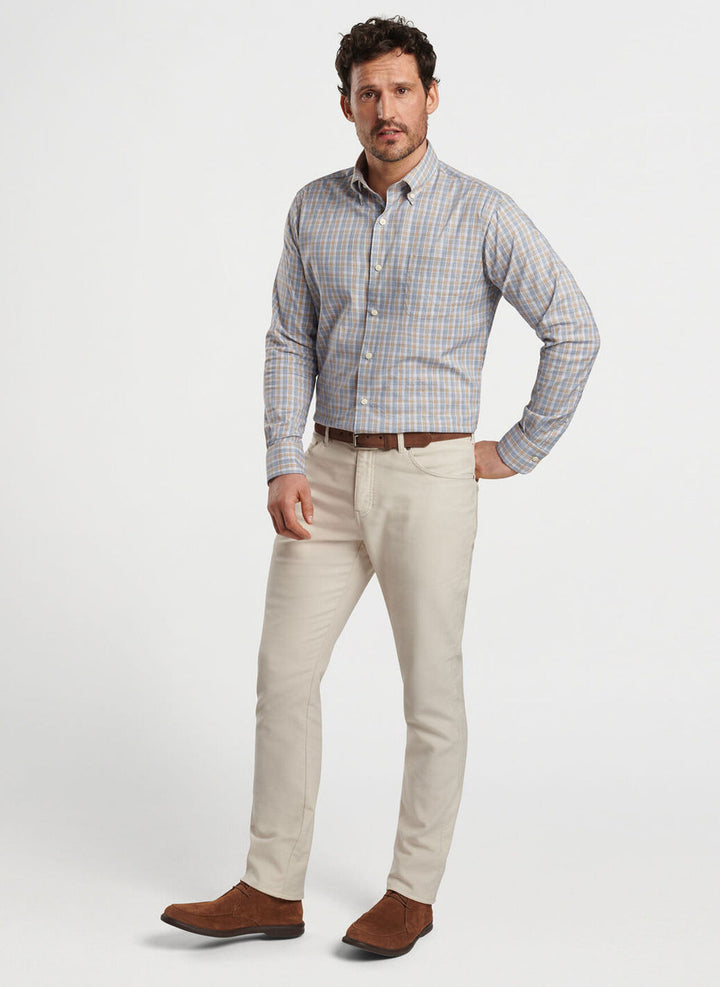 Peter Millar Powell Crown Lite Cotton-Stretch Sport Shirt: British Tan