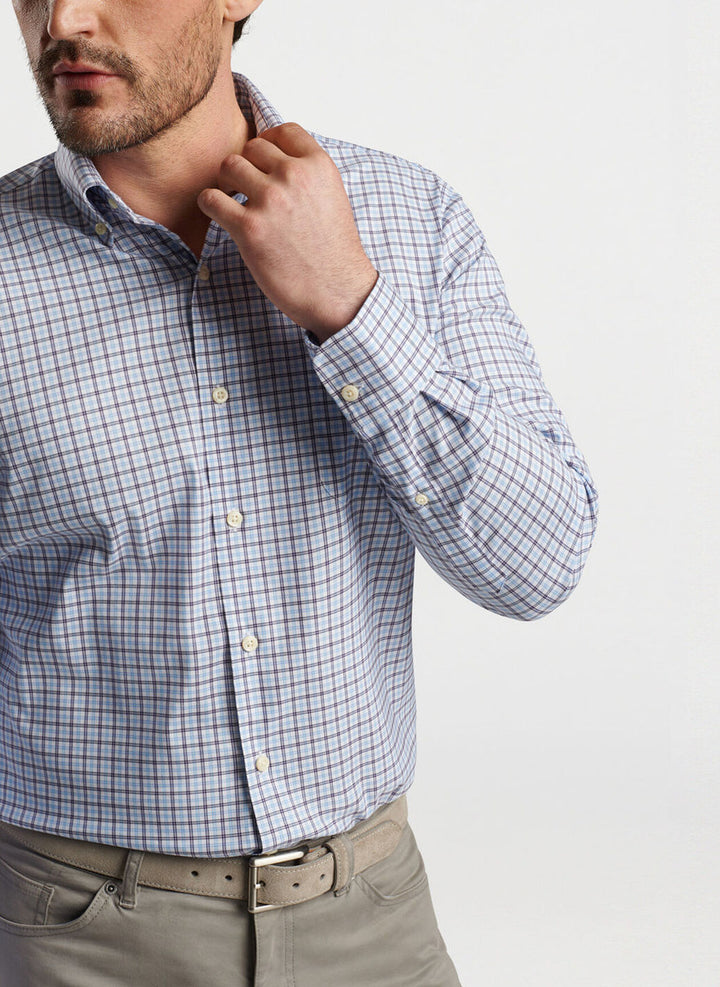 Peter Millar Hamilton Crown Lite Cotton-Stretch Sport Shirt: Cottage Blue
