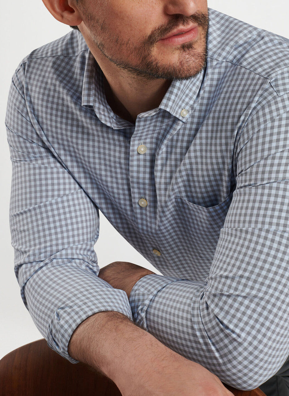 Peter Millar Murray Performance Poplin Sport Shirt: Navy