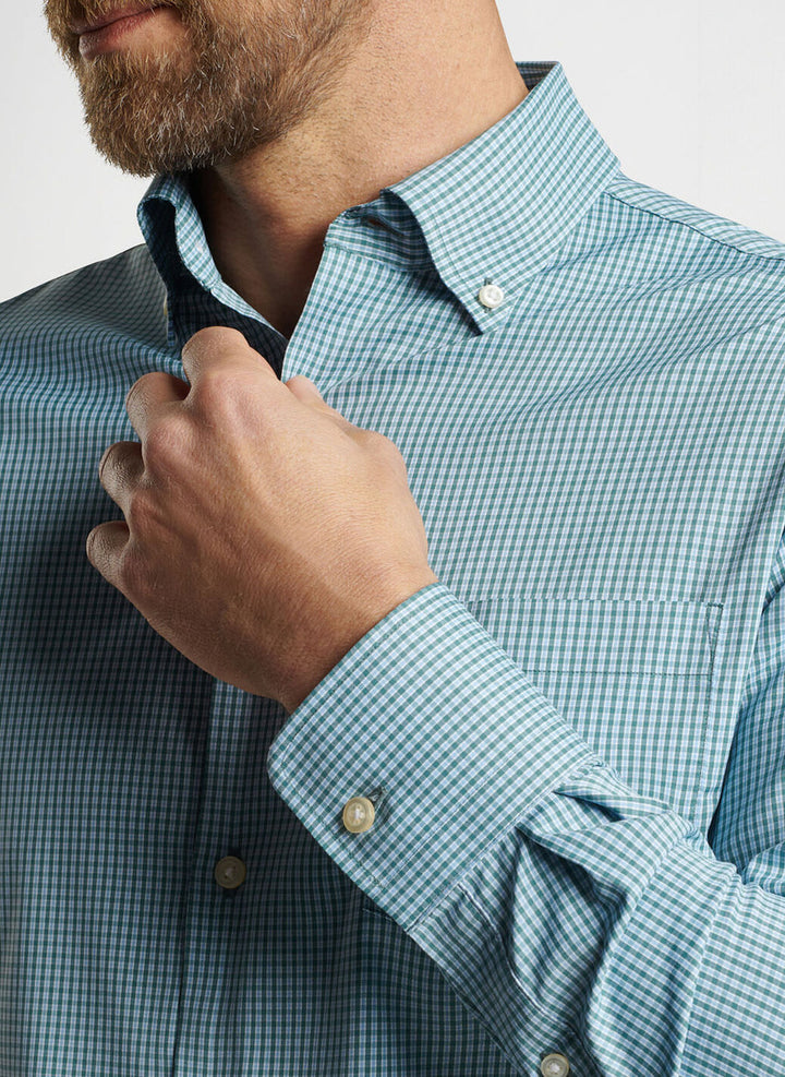 Peter Millar Barrie Performance Twill Sport Shirt: Sherwood