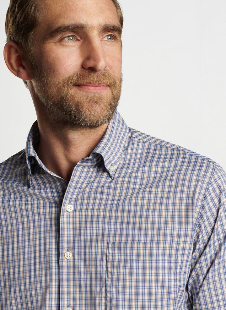 Peter Millar Prairie Performance Twill Sport Shirt: Galaxy