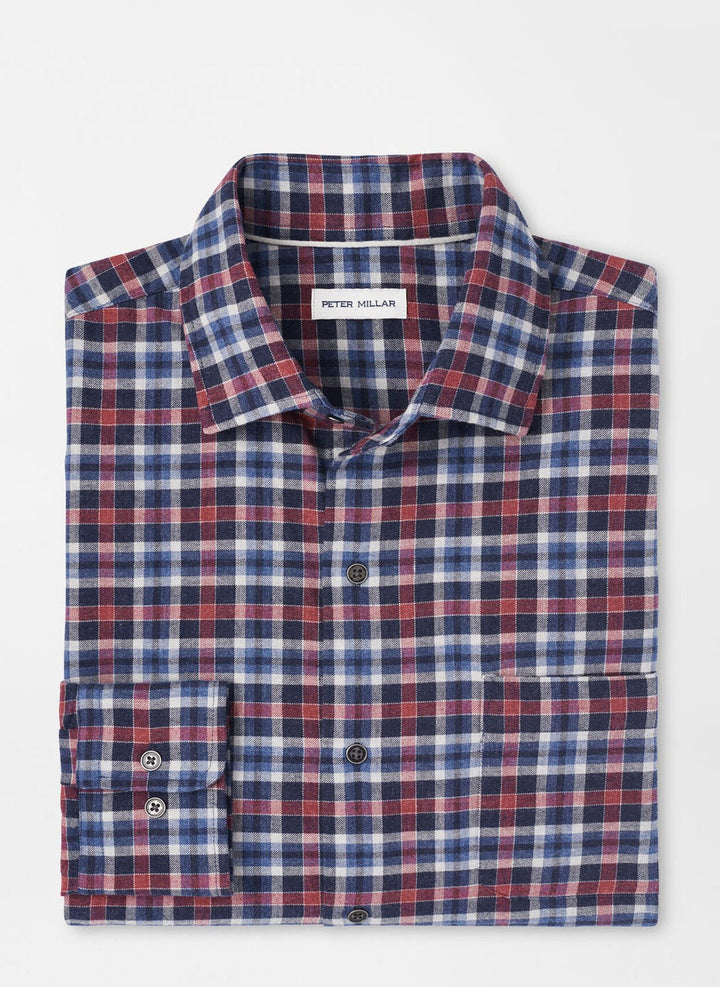 Peter Millar Gander Cotton Sport Shirt: Navy