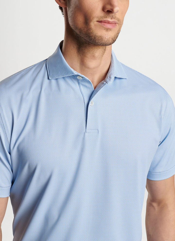 Peter Millar Crown Crafted Delancey Dot Performance Jersey Polo: Moon Mist