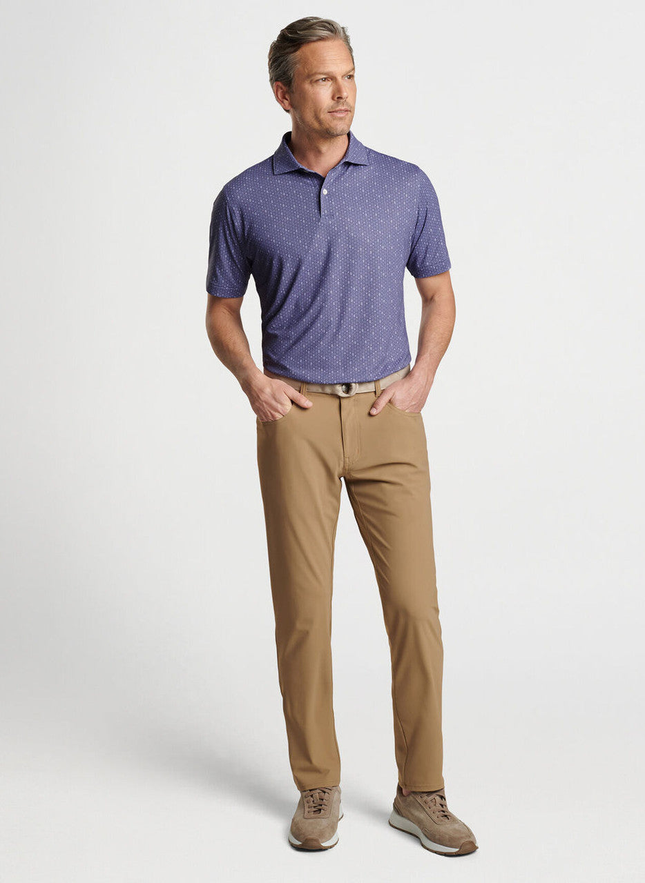 Peter Millar Crown Crafted Harmon Geo Performance Jersey Polo: Lavender Fog