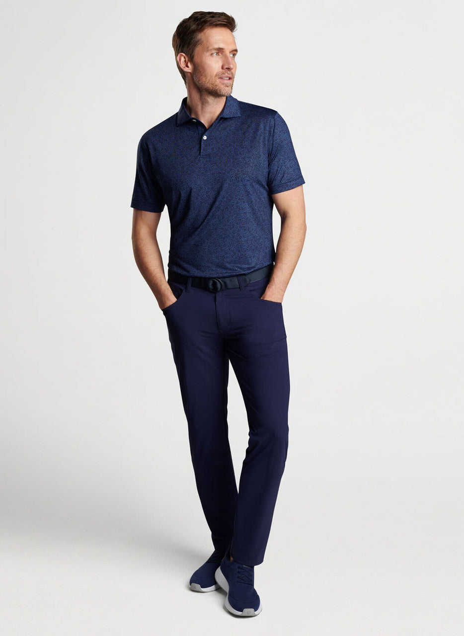 Peter Millar Crown Crafted Parkinson Floral  Performance Jersey Polo: Navy