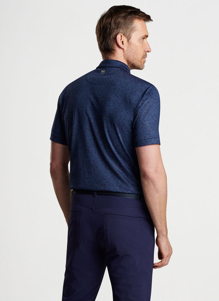 Peter Millar Crown Crafted Parkinson Floral  Performance Jersey Polo: Navy