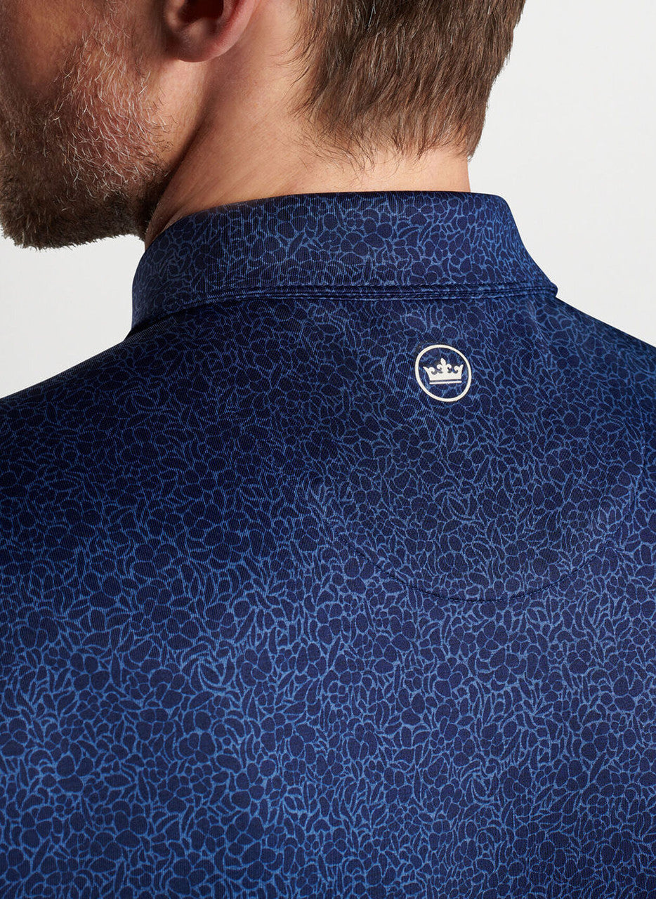 Peter Millar Crown Crafted Parkinson Floral  Performance Jersey Polo: Navy