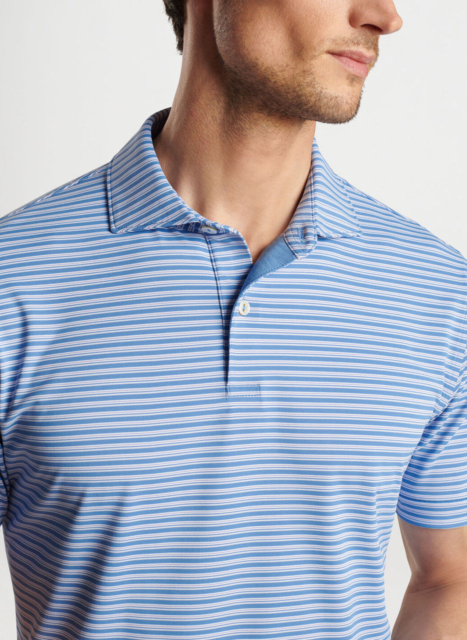 Peter Millar Crown Crafted Bowen Jersey Performance Jersey Polo: Brook Blue