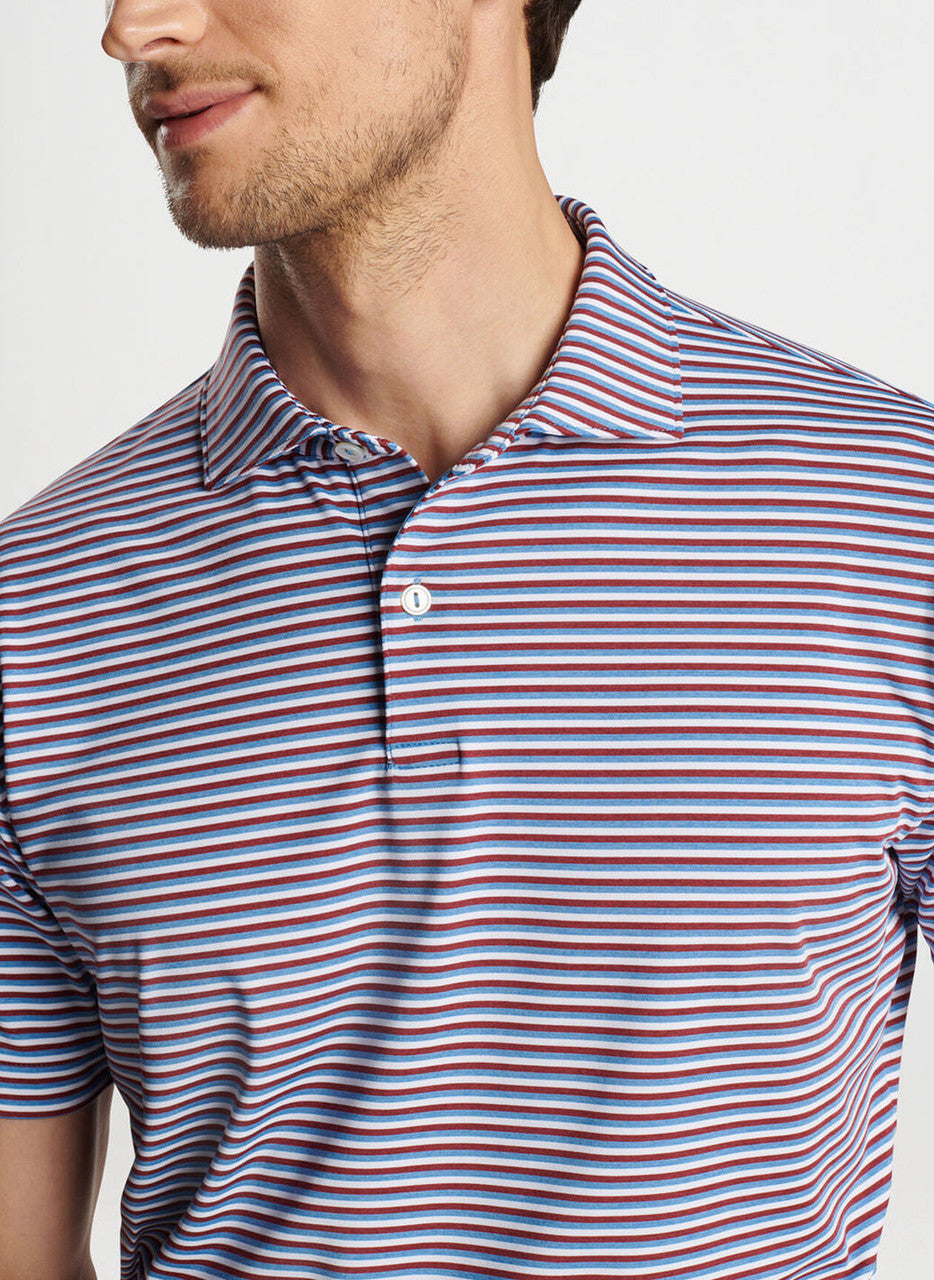 Peter Millar Crown Crafted Milton Jersey Performance Jersey Polo: Brook Blue