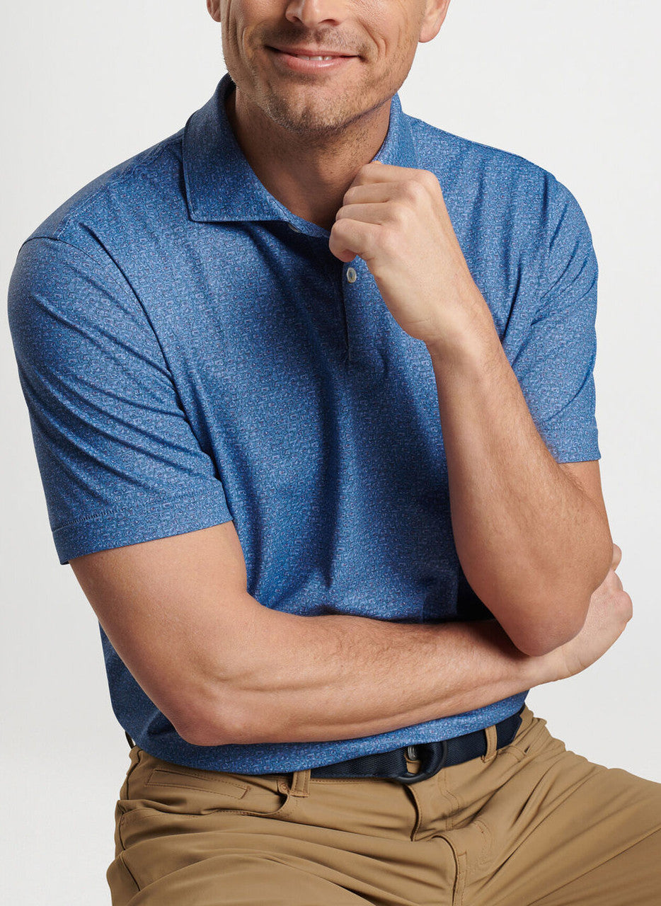 Peter Millar Crown Crafted Radio Star Jersey Performance Jersey Polo: Brook Blue