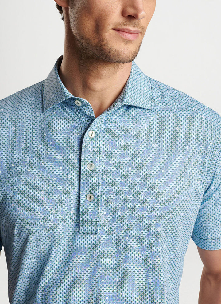 Peter Millar Crown Crafted Mosaic Performance Jersey Polo: Lacinato