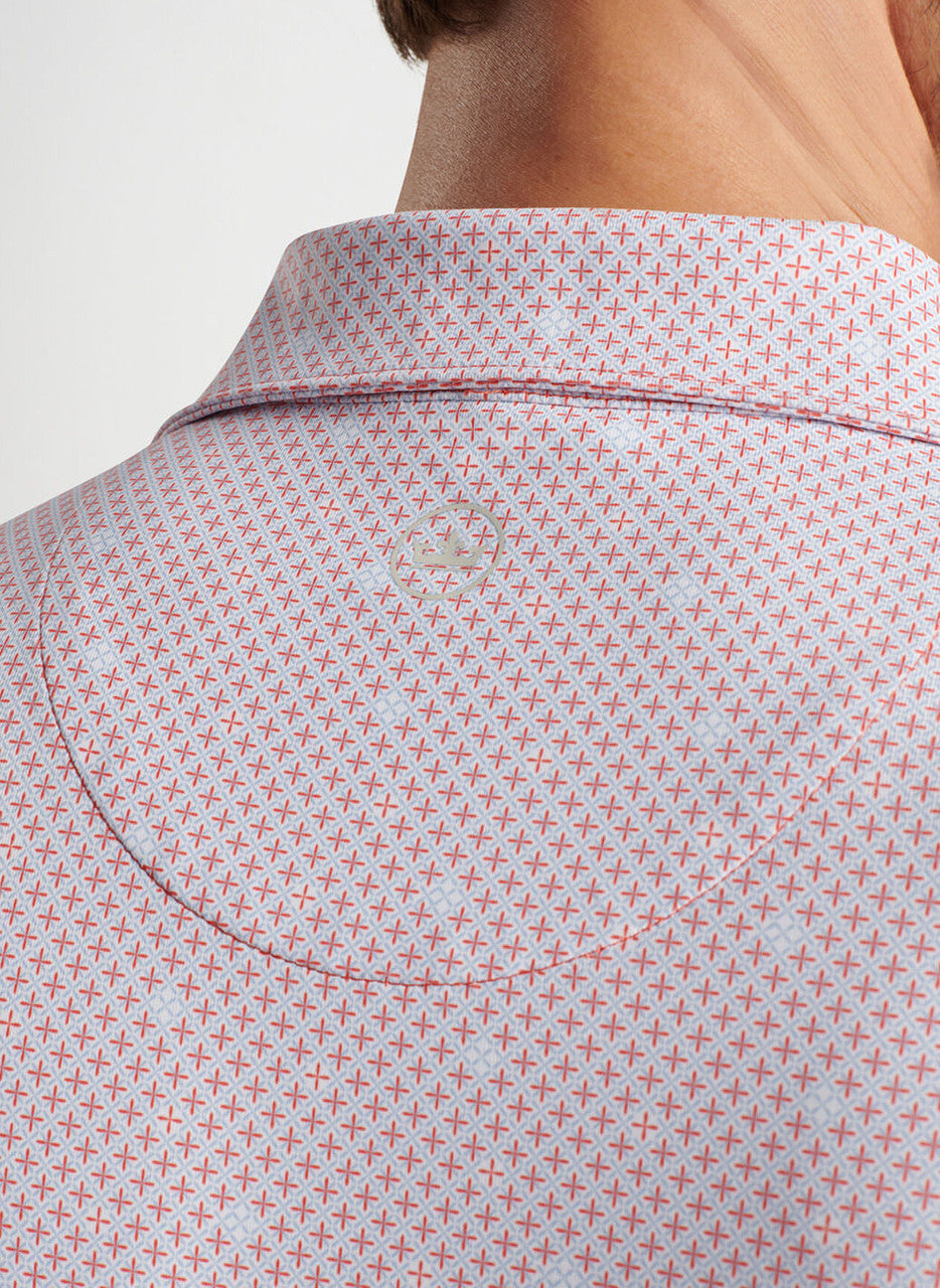 Peter Millar Crown Crafted Mosaic Performance Jersey Polo: Scarlet Lily