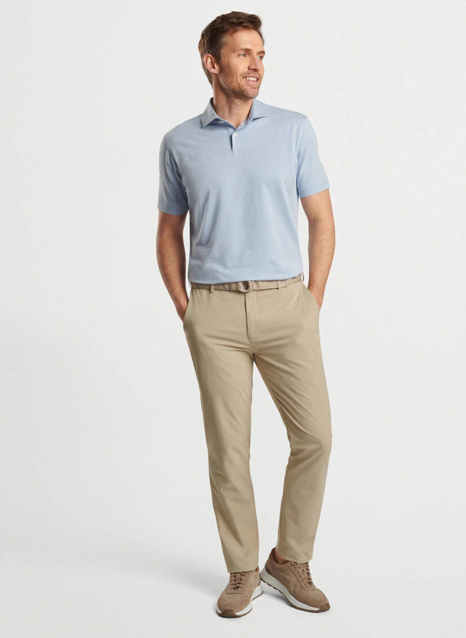 Peter Millar Crown Crafted Albatross Cotton Blend Piqué Polo: Brook Blue