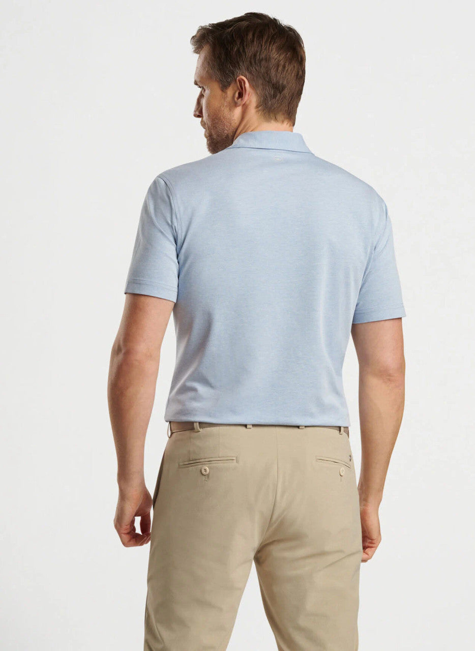 Peter Millar Crown Crafted Albatross Cotton Blend Piqué Polo: Brook Blue