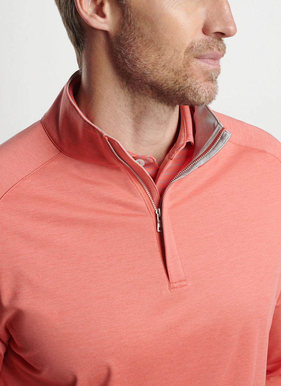 Peter Millar Stealth Performance Quarter-Zip: Scarlet Lily